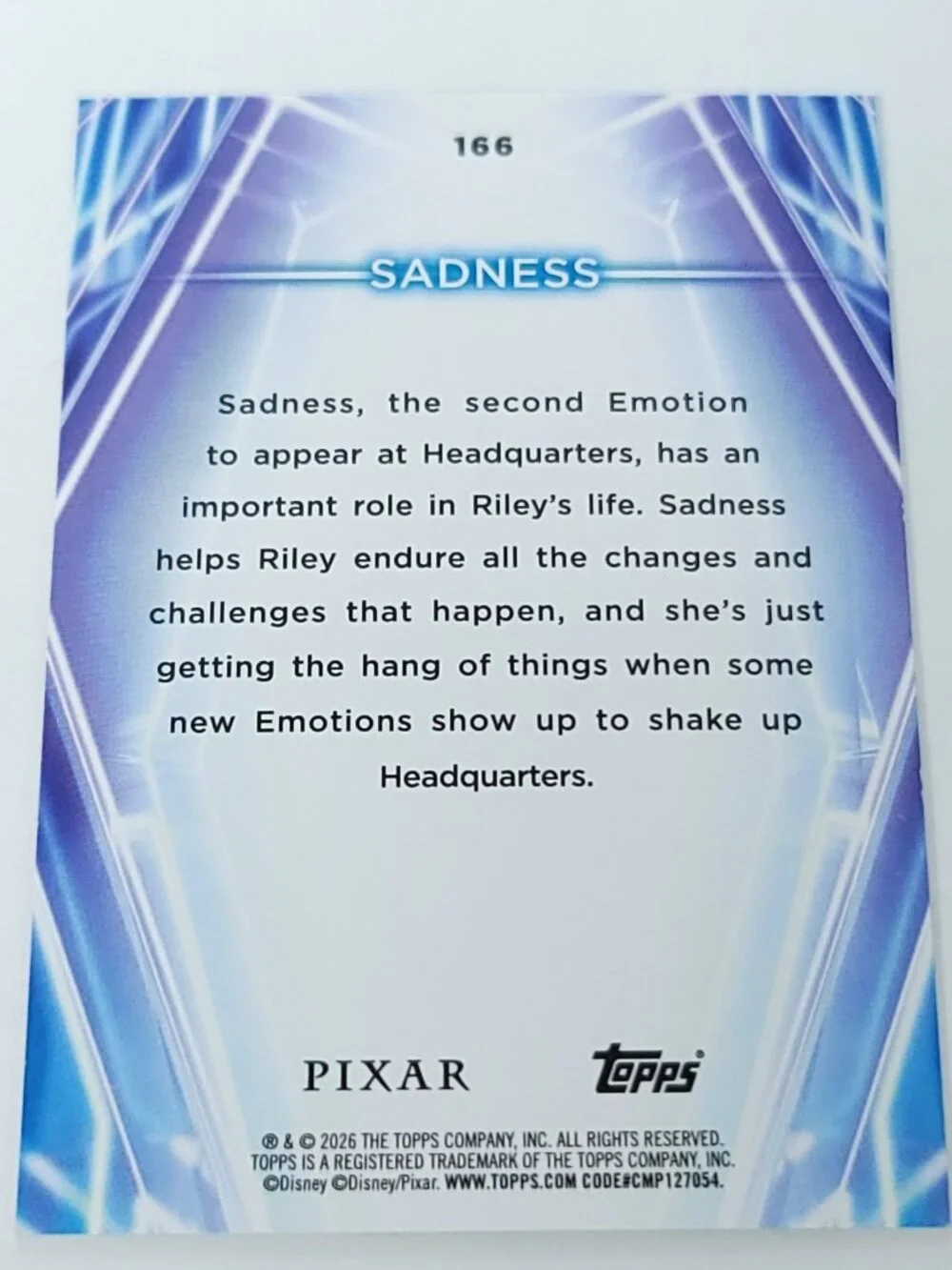 Sadness Topps 2026 Disney Neon Holo Parallel Refractor Limited 134/199 - Picture 4 of 4